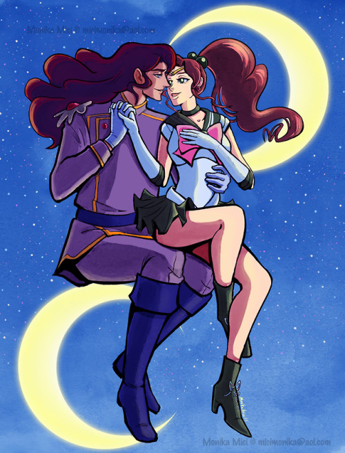 yellowtribalwolf: Commission piece of Nephrite and Jupiter from Sailor Moon of course! This was