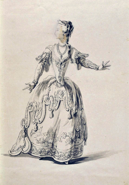 Costume design for the opera &ldquo;Castor et Pollux&rdquo; by René-Louis Boquet, 173