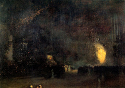 likeafieldmouse:  James Whistler - Nocturne in Black and Gold: The Fire Wheel (1875) 