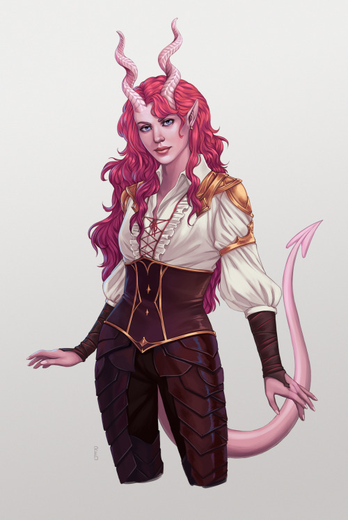 redtallin:Three lovely tiefling ladies I have had the delight of painting recently! These are all fr