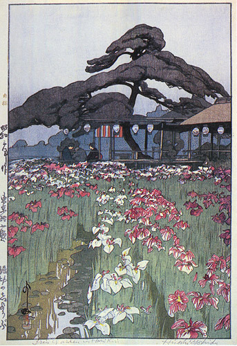 Hiroshi Yoshida 吉田 博 (1876 - 1950) - Iris Garden in Horikiri 1928