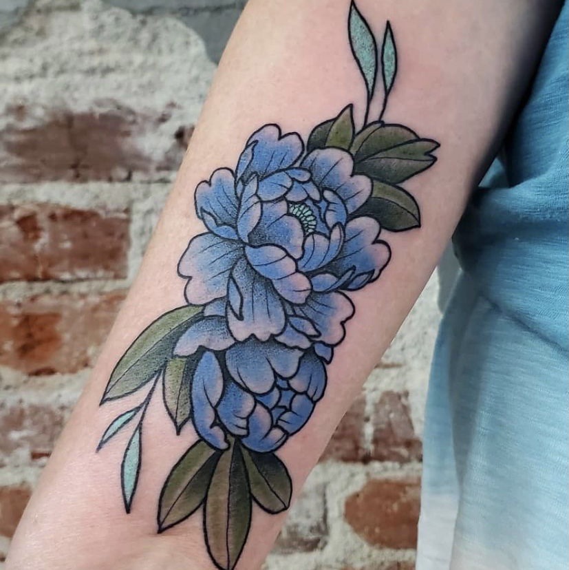 Iris Blue Vintage Floral Flower Temporary Tattoo  Blue flower tattoos Blue  ink tattoos Blue rose tattoos