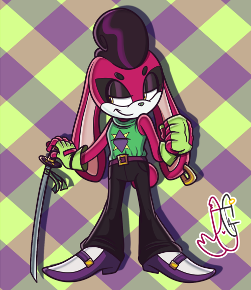 A Sonic OC I designed based on comments from 10 people. The name he was given is Bloodshed the Bunny