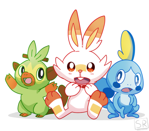 techranova:  Aah I love the new starters! Who do you like best? Rushed quick art and I will definitely draw more art of these cute guys!   I think the Grass Monkey is the best  