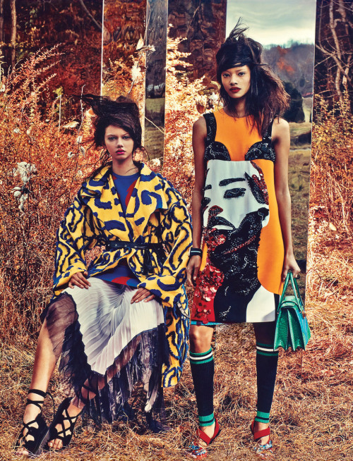 modelsofcolor:  Marina Nery & Malaika Firth photographed by Craig McDean for W Magazine February 2014.