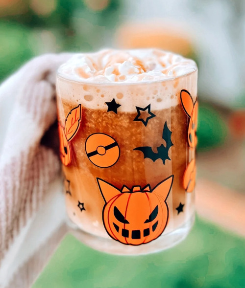Pokemon Halloween Glass Mug Made By CoughfeeI