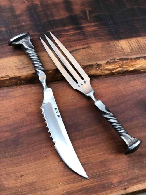 forged from railroad spikes by Andy Alm Custom Knives