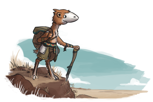 Goblin Week 2022: Goblin #2!A Sendu Goblin traveler, taking a break to enjoy the view of the steppe 