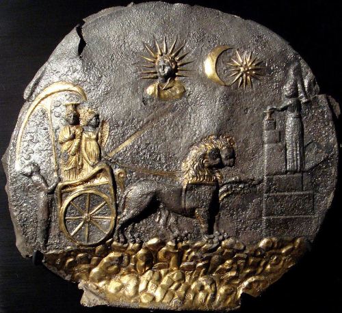 deathandmysticism: Afghanistan, Medallion from a temple in Cybele showing the Anatolian mother godde