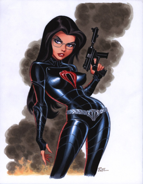 loqhay:  Different takes on the Baroness the first ever terrorist wearing emo glasses  from G.I.JOE -  part 1 1-2 Bruce Timm 3-6 Adam Hughes 7-8 Arthur Adams 9-10 Frank Cho 