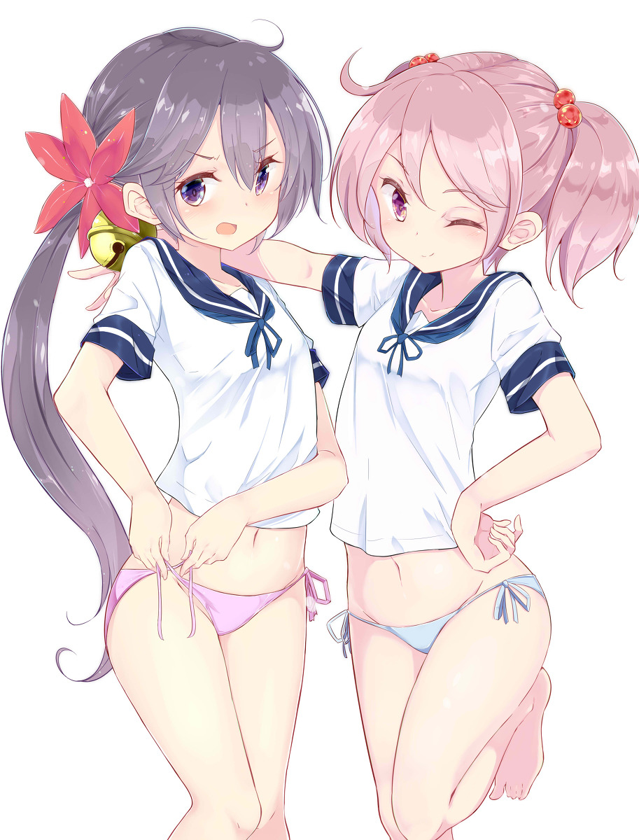 ko-kyo:  「漣ちゃんと曙ちゃんのWマフラー水着。」/「はまけん。＠2日目東Ｍ47b」の作品