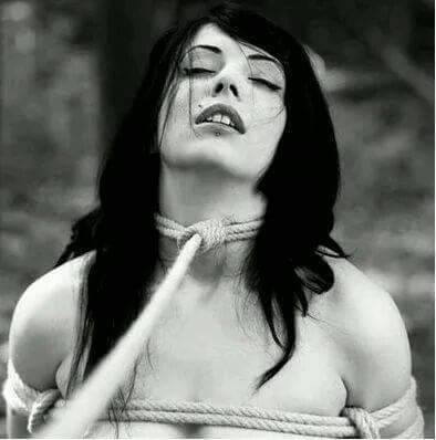 sensualhumiliation: Degradingly leaded unsing a rope around her neck !!