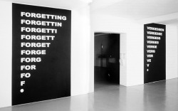 visual-poetry:  “forgetting/vergessen” by stanisław dróżdż (+) (exhibition view: gallery zak/branicka) 