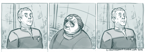 c-rowlesdraws: Miles doesn’t have the full story yet on this old man that Julian and Garak brought b