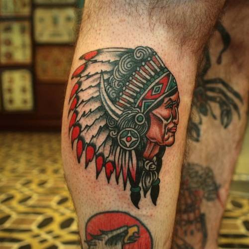 #Chief #tattoo for Nic. Thanks! #Eclectic #tattooing made @kosmostattoo