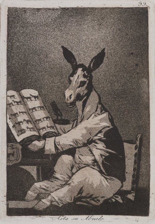 bm-european-art: And So Was His Grandfather (Asta su abuelo), Francisco de Goya y Lucientes, 1797-17