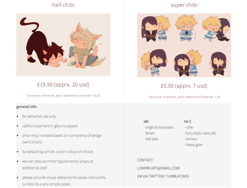 updated my comm info + added some chibi options!also lowrri.carrd.co/ for just all