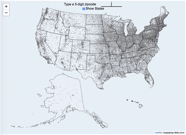 Zip Code Finder Map Interactive Us Zip Code Finder Tool - Type In A... - Maps On The Web