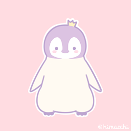 meet my OC Pinku! She’s a pastel emperor penguin chick and is, obviously, a princess! (。・ω・。)