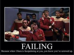 georgetakei:  The Uhura Facepalm pretty much spells the end for you. http://ift.tt/1sqwocm 