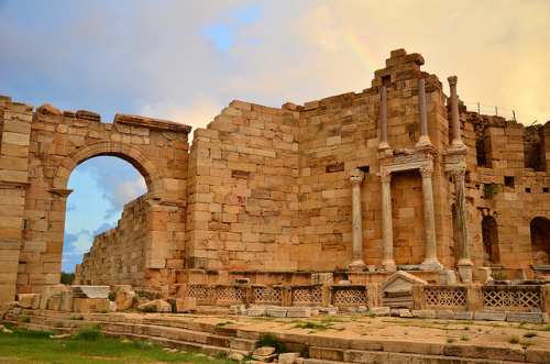 The ruins of the Roman city of Leptis Magna, Libya.The city’s popularity came into full force when