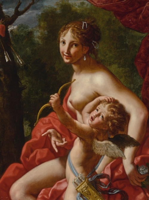 pintoras:Elisabetta Sirani (Italian, 1638 - 1665): Venus and Cupid (1664) (via Sotheby’s)