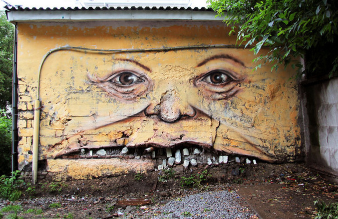 punk-arts:Russian Street Artist Raises Abandoned Buildings from the Dead - Nikita