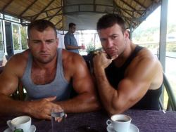 serbian-muscle-men:  Hairy brothers wrestling in Turkish bath