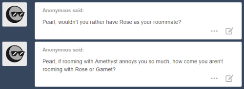 …But she’s the Resident Assistant for our dorm, so she’s assigned her own room. And Garnet&he