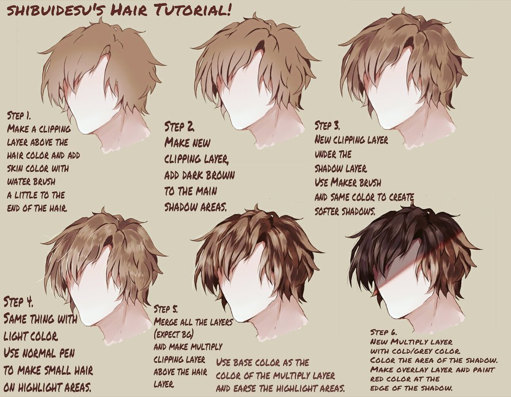 Hair Tutorial by shibuidesu - How to Art