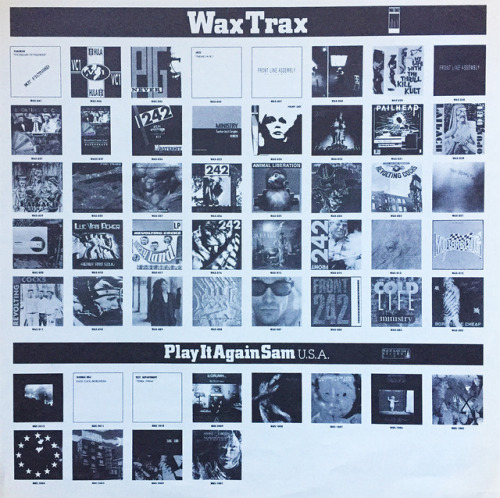 postpunkindustrial:Wax Trax insert from 1988