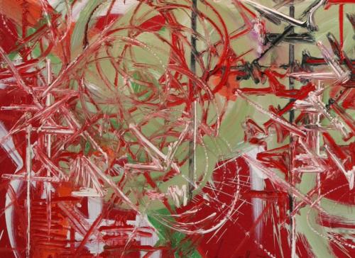 Georges Mathieu Le seuil monotone, 1986