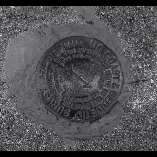 snailsplace:This little gem is a U.S. Geological Survey benchmark. Itʻs the azimuth mark atop Mount 