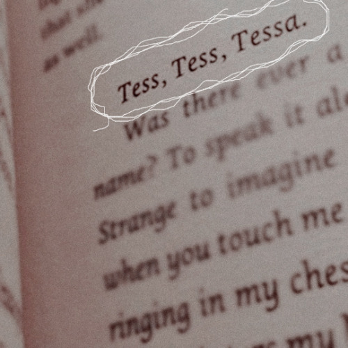 willhrondael:tsc meme [1/5] otps » tessa gray and will herondale“Tess, Tess, Tessa. Was there ever 