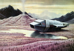 retroscifiart: Painting by David Hardy ‘Emergency Landing’ from Future magazine Feb 1979