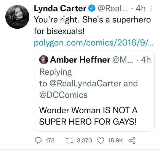 thefingerfuckingfemalefury:asongofmeandstuff:thefingerfuckingfemalefury:positivemotivation:Lynda Carter going off for Pride 🏳️‍🌈🏳️‍⚧️ Month and I’m here for it! ALTALTALTALTLynda Carter is a very Wonderful woman indeed <3