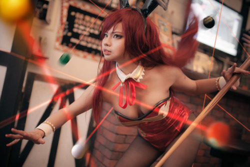 CosplayErza Scarlet(Bunny Outfit)-Fairy Tail-By: ErzaTitania