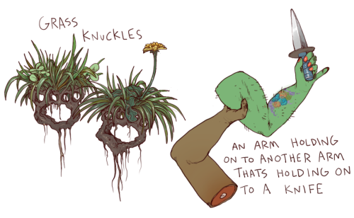 iguanamouth:  anyway dont use any of these theyre not gonna work bonus reject design   Cactus Club looks like a Dark Souls Weapon