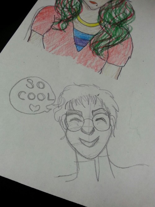 I drew the cutest stinkin’ Onoda during my prep period today, because I love her. I also drew Makishima, but she looks too pretty.