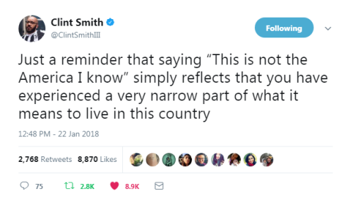 “Just a reminder that saying “This is not the America I know” simply reflects that you have experien
