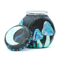 Stashjars:  Glow In The Dark Starry Night Mushroom Stash Jaravailable At Etsy.com/Shop/Lxnd