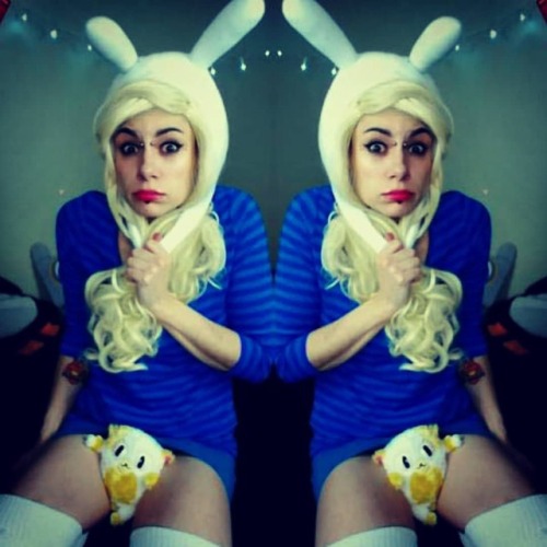 #halloween #adventuretime #fionnathehuman #cosplay #cakethecat #cammodel #o0pepper0o #twitter