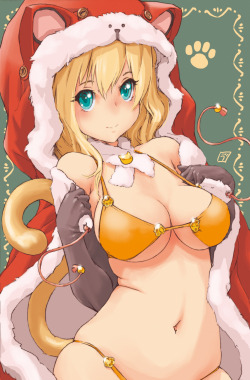 animexfavorites:  Bikini Nekomimi Hoody-chan ☆ Original | うにてんてん [pixiv]  