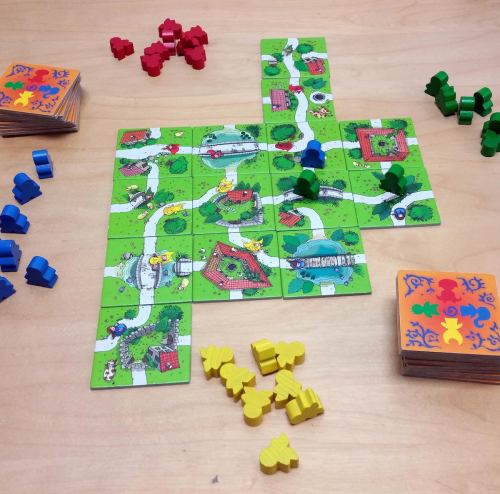 The Kids of Carcassonne must build roads to bring home sheep, chickens and goats
The Kids of Carcassonne
by Rio Grande Games
Ages 4 and up, 2-4 players, 20 minutes
$65 Buy one on Amazon
A much simplified version of Carcassone, the children of...