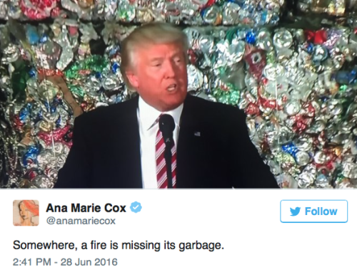 yobaba2point0: micdotcom: Trump gave a speech in front of a pile of garbage Donald Trump may have ho