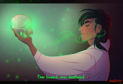 Nothing to see here, just Amell holding a talking skull, no biggie Check out Accursed Ones by @theth