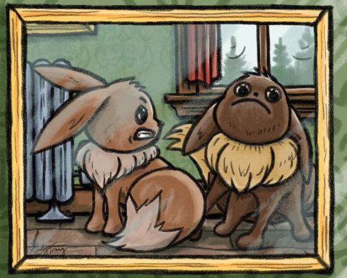 Ok last one for a while. Framed photo of these fighting Eevee brothers (based on @ivynoelle’s demon 
