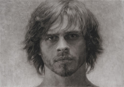 by Mary Borgman Portrait of   Brent Haddock, 2013Charcoal on mylar42 x 60 in. 