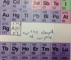 dirtylittlechemist:  tastefullyoffensive:  &ldquo;Someone added this to the periodic table in my chemistry book.&rdquo; [via]  oh my this is hilarious