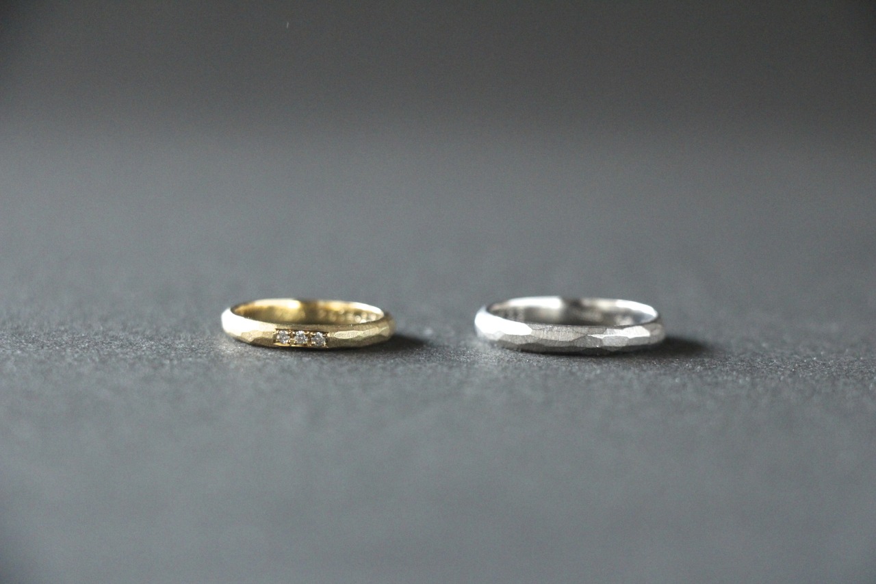 【marriage rings】
material : K18 1.5mm diamonds , Pt.900